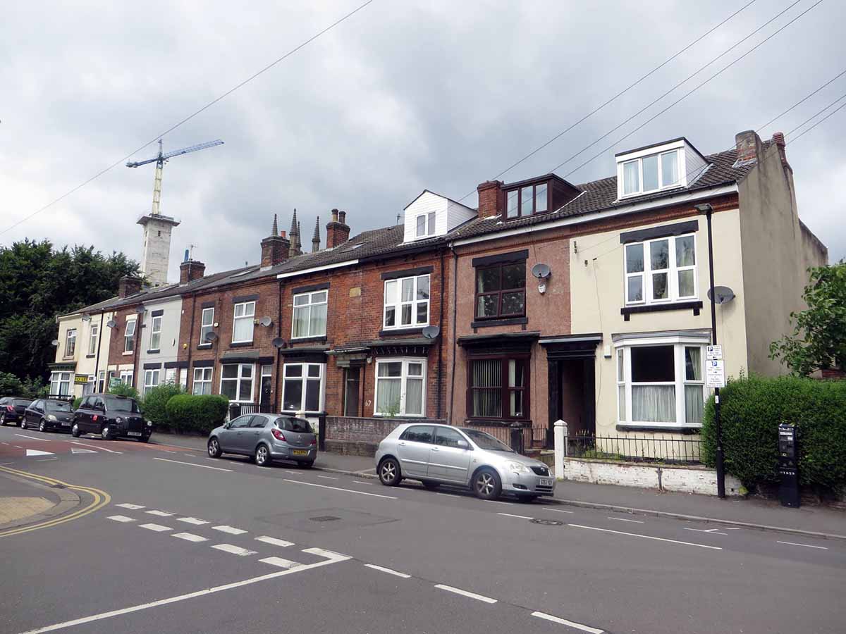 Photo of some cheap flats and affordable housing in Sheffield, Yorkshire.