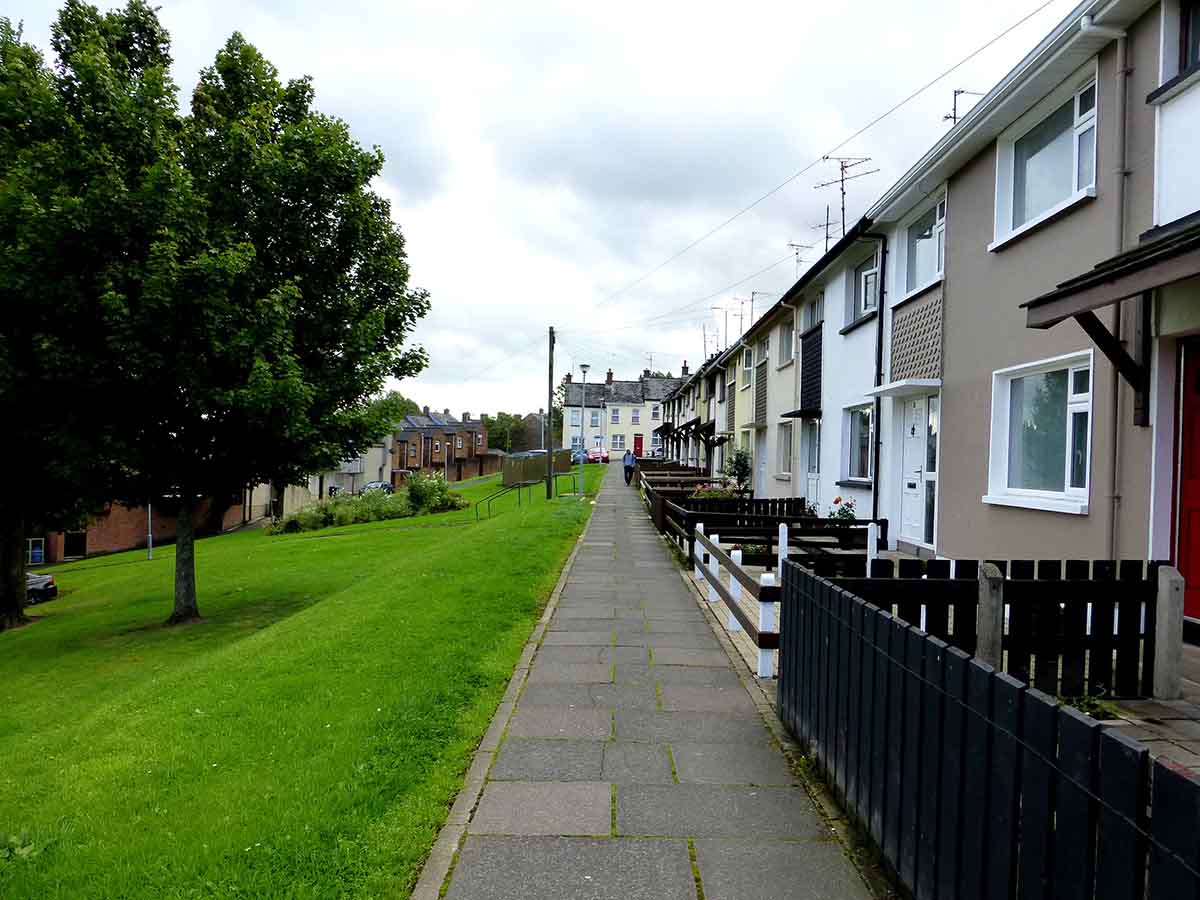 Photo showing some cheap houses in Omagh, Northern Ireland