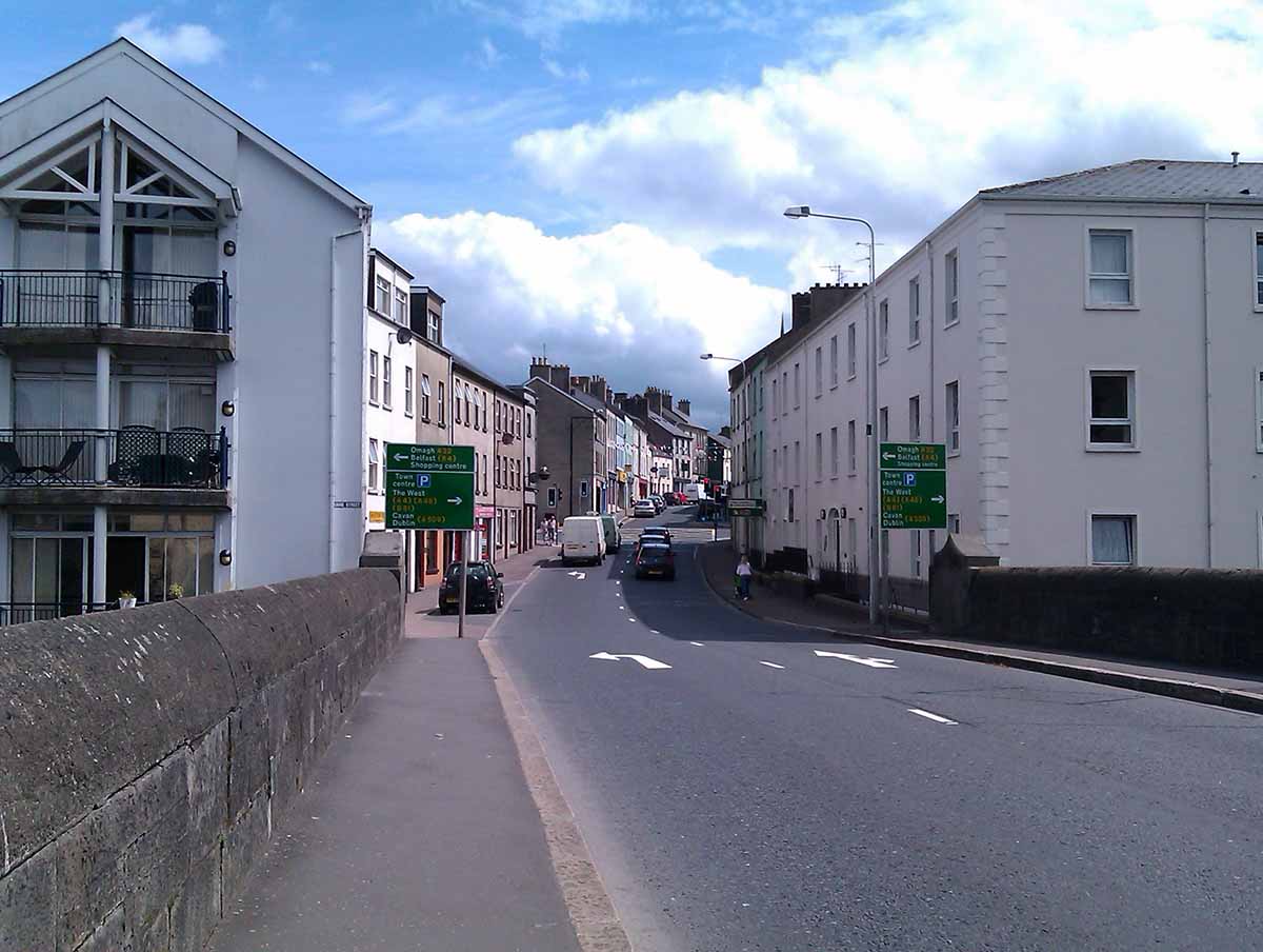 Photo showing a former derelict property in Enniskillen renovated into flats for sale.