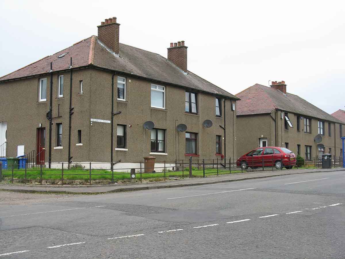 Photo showing semi detached houses for sale in Falkirk, Scotland.